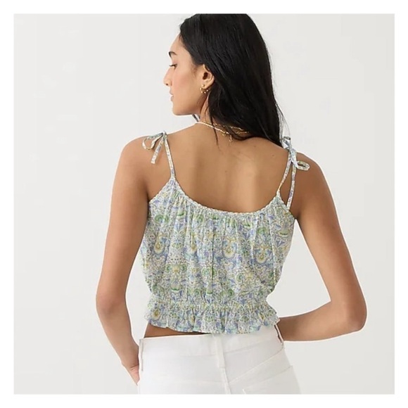 J.Crew Tank - Organic Cotton Ruffle-Waist Tank in Liberty® Lodden Fabric NWT - Picture 4 of 7